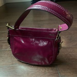 Beautiful Coach Mini Shoulder Bag in luscious magenta/wine patent leather!